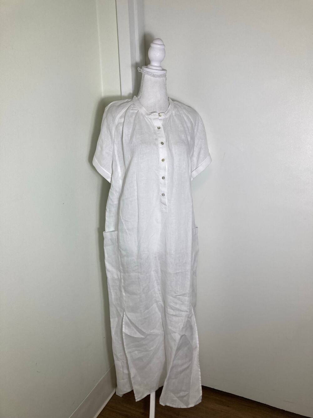 Unsubscribed White Linen Maxi Dress Sz 6